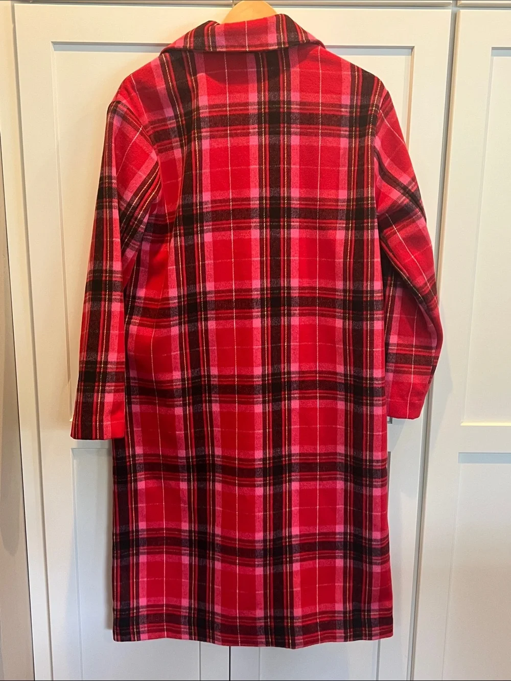 Old Navy Soft-Brushed Tartan Plaid Long Trench Coat - Small